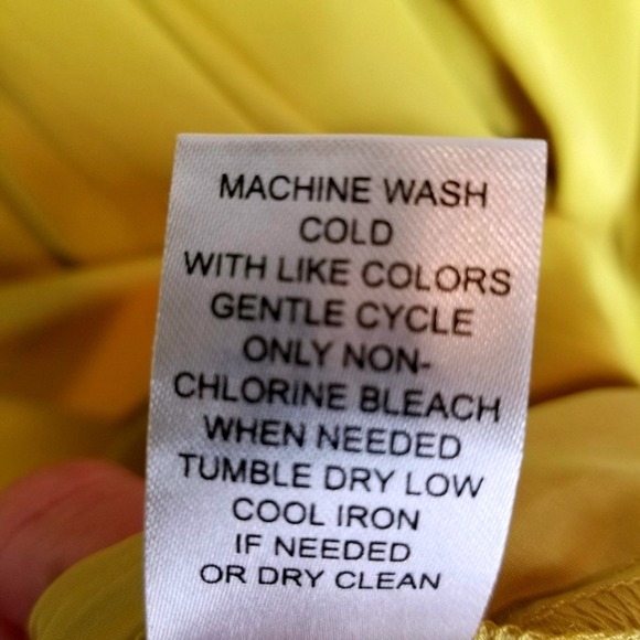 Chelsea & Theodore 3X Blouse Top Yellow Gold Long Sleeve Ruffle Neckline - Picture 10 of 11